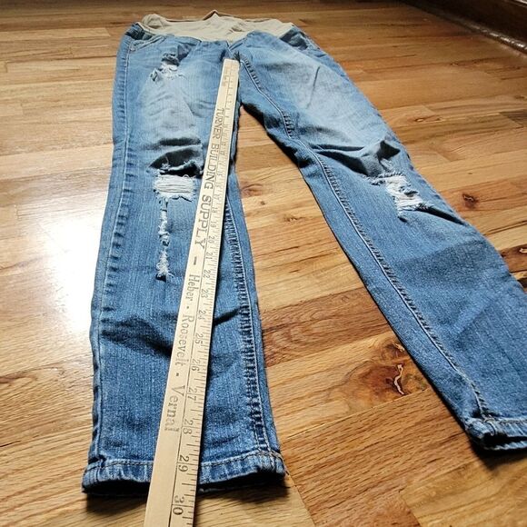 💙3 for $30💙 Indigo Rein Distressed Skinny Maternity Jeans XS - Picture 2 of 6